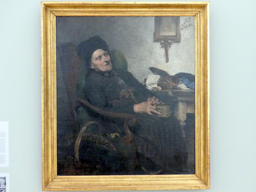 Ludwig von Löfftz (1871–1875), Alte Frau im Interieur, München, Lenbachhaus, Saal 26, 1871