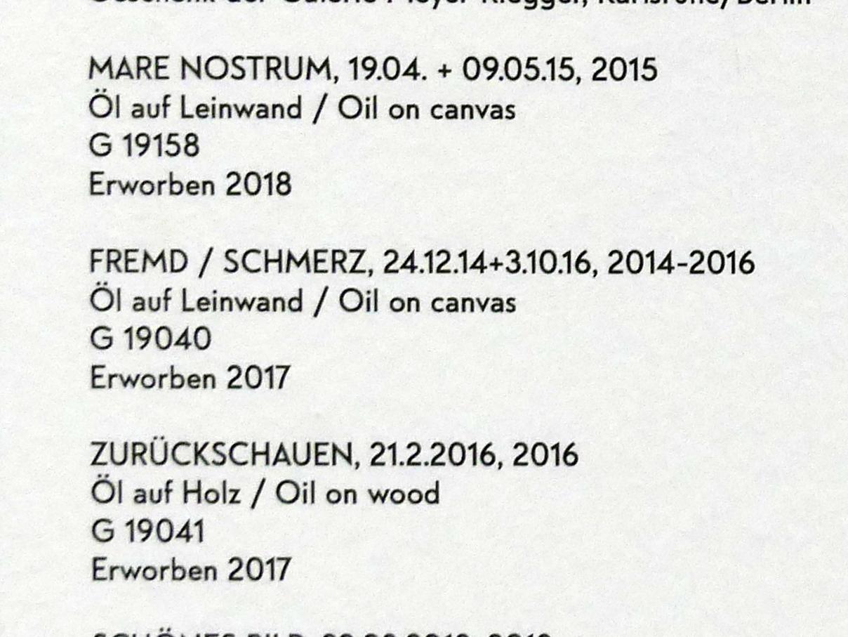 Miriam Cahn (1990–2016), Fremd / Schmerz, 24.12.14+3.10.16, München, Lenbachhaus, Saal 59, 2014–2016, Bild 2/2