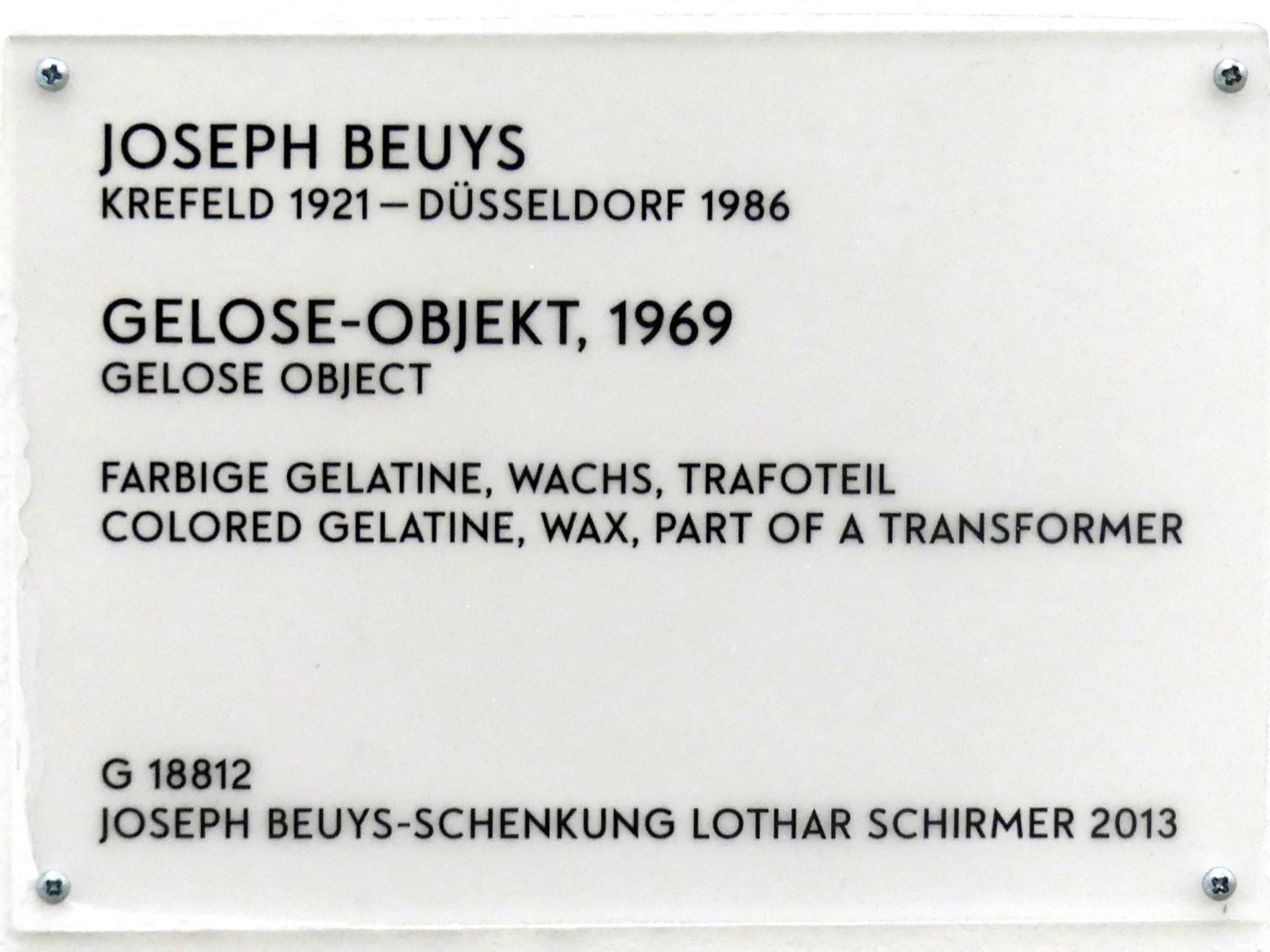 Joseph Beuys (1948–1985), Gelose-Objekt, München, Lenbachhaus, Saal 44, 1969, Bild 6/6