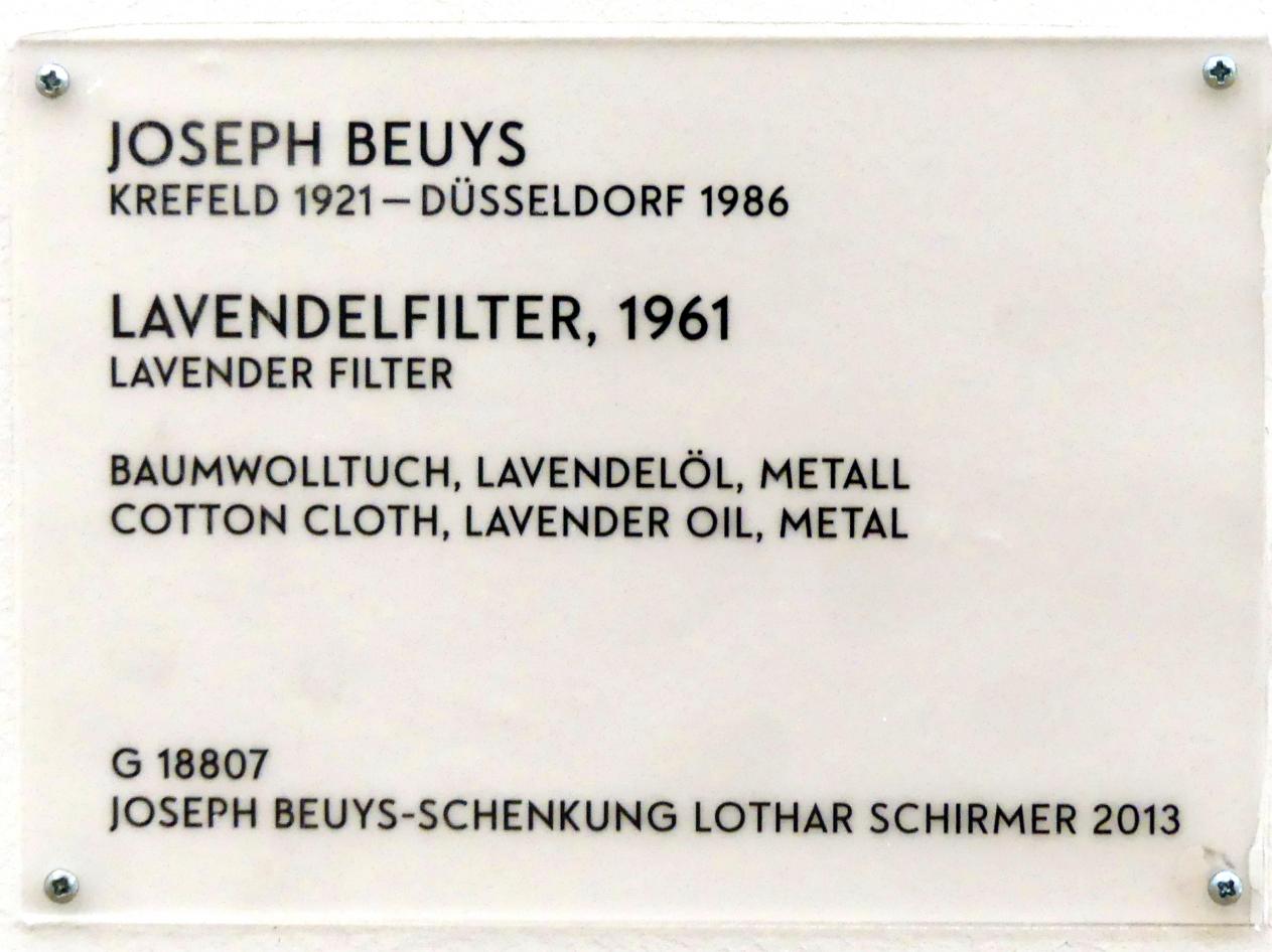 Joseph Beuys (1948–1985), Lavendelfilter, München, Lenbachhaus, Saal 44, 1961, Bild 5/5