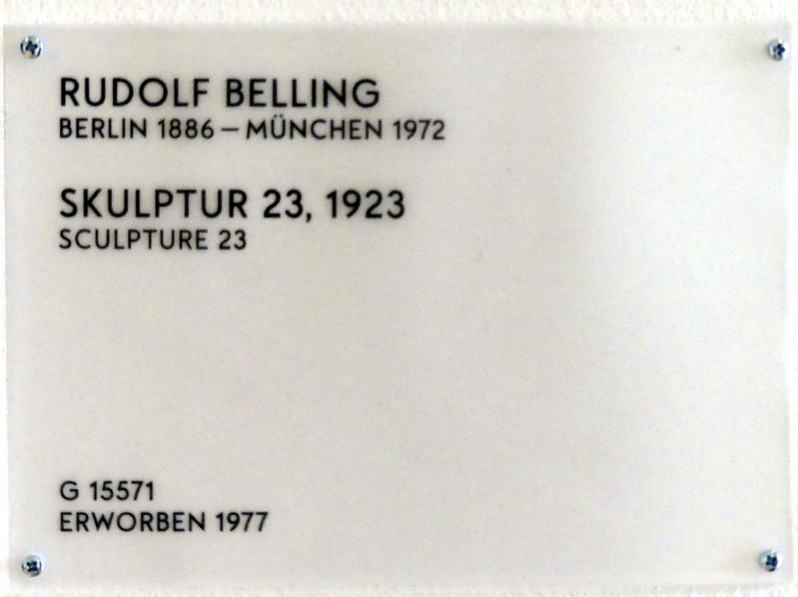 Rudolf Belling (1919–1925), Skulptur 23, München, Lenbachhaus, Villa Atrium, 1923, Bild 5/5