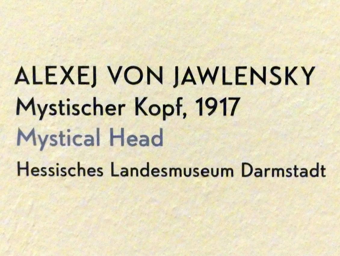 Alexej von Jawlensky (1893–1938), Mystischer Kopf, München, Lenbachhaus, Kunstbau, Ausstellung "Lebensmenschen" vom 22.10.2019-16.02.2020, Porträts von Jawlenski, 1917, Bild 2/2