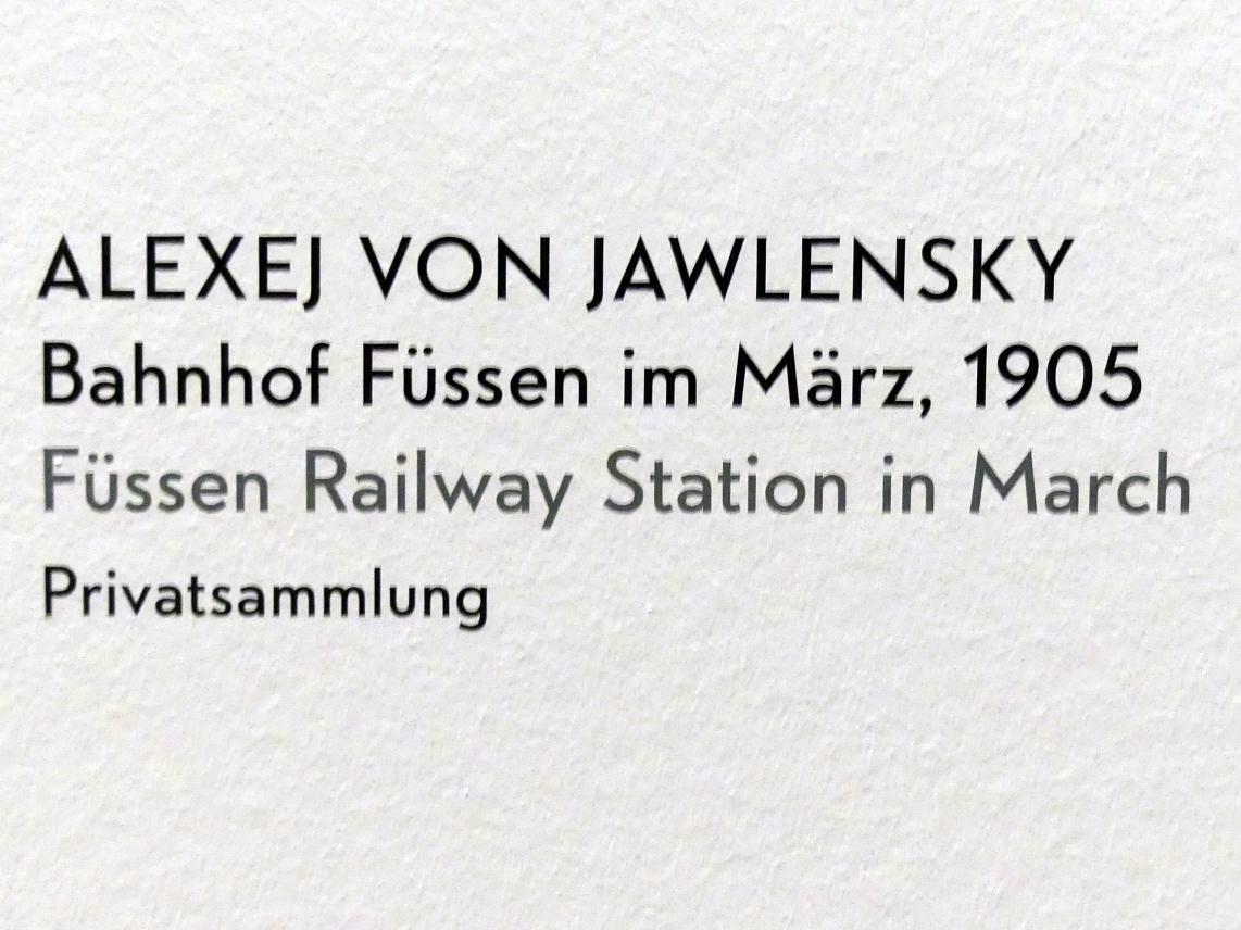 Alexej von Jawlensky (1893–1938), Bahnhof Füssen im März, München, Lenbachhaus, Kunstbau, Ausstellung "Lebensmenschen" vom 22.10.2019-16.02.2020, Das erste Jahrzehnt in München 1896-1906, 1905, Bild 2/2