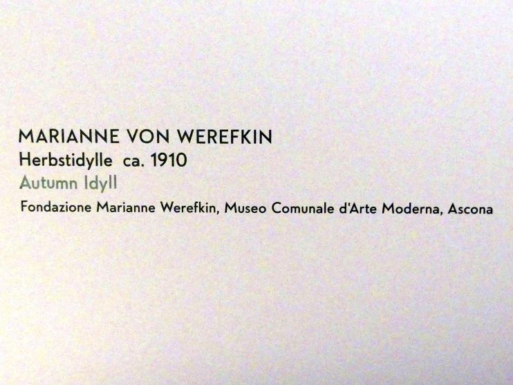 Marianne von Werefkin (1881–1932), Herbstidylle, München, Lenbachhaus, Kunstbau, Ausstellung "Lebensmenschen" vom 22.10.2019-16.02.2020, München, Murnau, Oberstdorf, 1908-1913, um 1910, Bild 2/2