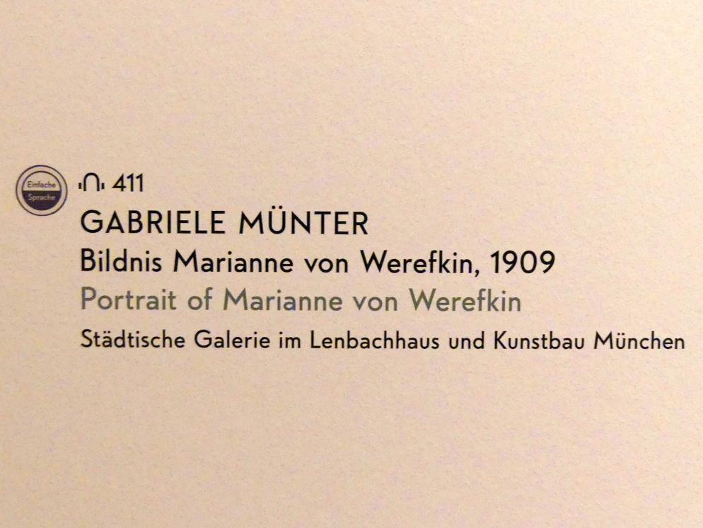 Gabriele Münter (1903–1954), Bildnis Marianne von Werefkin, München, Lenbachhaus, Kunstbau, Ausstellung "Lebensmenschen" vom 22.10.2019-16.02.2020, München, Murnau, Oberstdorf, 1908-1913, 1909, Bild 2/2