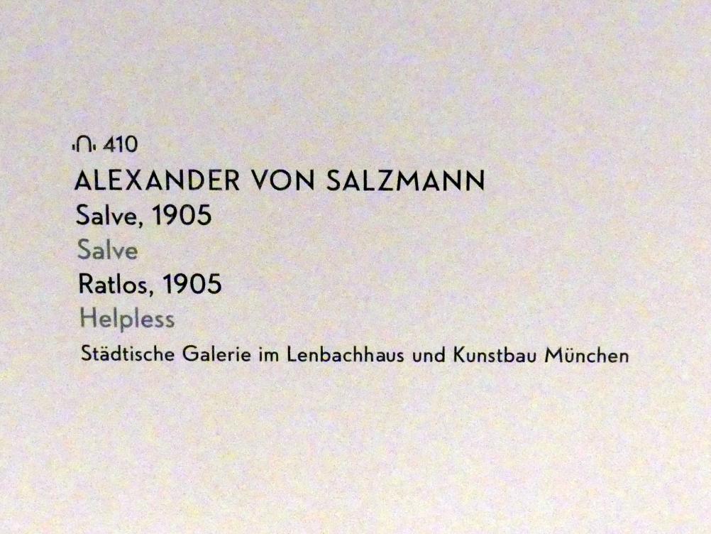 Alexander von Salzmann (1903–1905), Ratlos, München, Lenbachhaus, Kunstbau, Ausstellung "Lebensmenschen" vom 22.10.2019-16.02.2020, Alexander von Salzmann, 1905, Bild 2/2