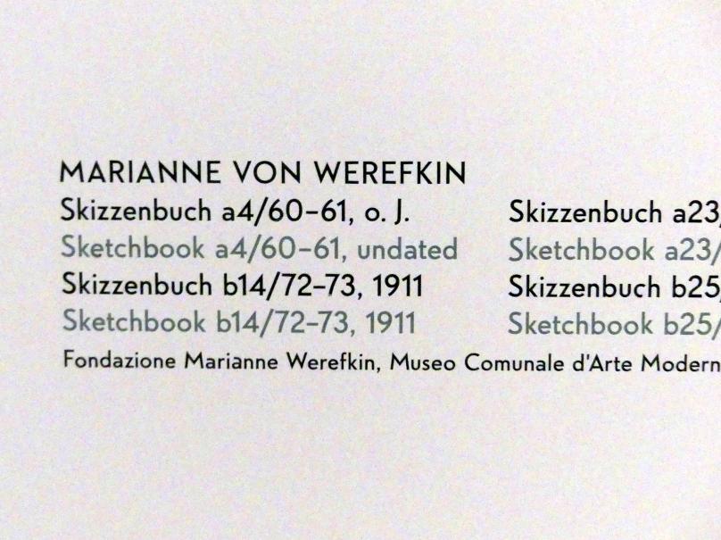 Marianne von Werefkin (1881–1932), Skizzenbuch a4/60-61, München, Lenbachhaus, Kunstbau, Ausstellung "Lebensmenschen" vom 22.10.2019-16.02.2020, Skizzenbücher von Werefkin, Undatiert, Bild 2/2