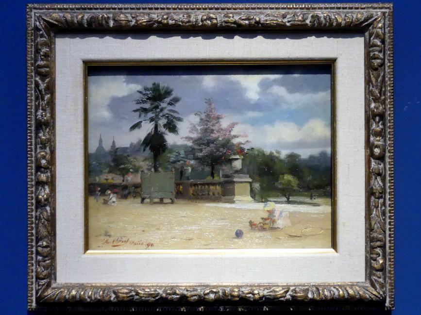 Paul Peel (1884–1890), Der Jardin du Luxembourg, Paris II, München, Kunsthalle, Ausstellung "Kanada und der Impressionismus" vom 19.07.-17.11.2019, Frankreich-Impressionen, 1890, Bild 1/2