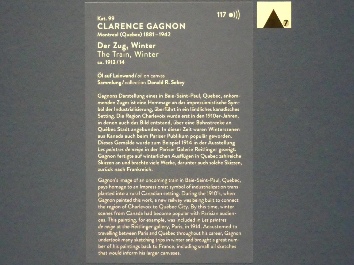 Clarence Gagnon (1907–1916), Der Zug, Winter, München, Kunsthalle, Ausstellung "Kanada und der Impressionismus" vom 19.07.-17.11.2019, Rückkehr nach Kanada, um 1913–1914, Bild 4/4