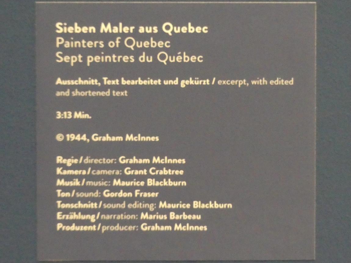 Sieben Maler aus Quebec, München, Kunsthalle, Ausstellung "Kanada und der Impressionismus" vom 19.07.-17.11.2019, Rückkehr nach Kanada, 1944, Bild 2/2