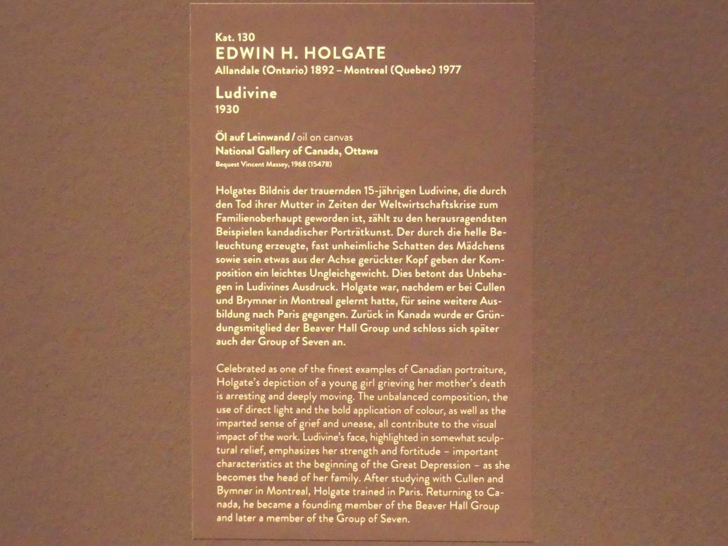 Edwin Holgate (1930), Ludivine, München, Kunsthalle, Ausstellung "Kanada und der Impressionismus" vom 19.07.-17.11.2019, Vom Impressionismus zur kanadischen Moderne, 1930, Bild 2/2