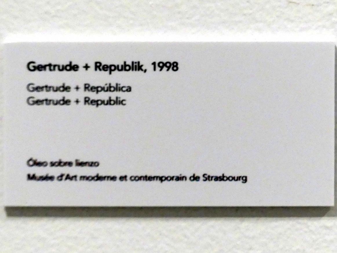 Jörg Immendorff (1965–2007), Gertrude + Republik, Madrid, Museo Reina Sofía, Ausstellung "Jörg Immendorff - The Task of the Painter" vom 30.10.2019-13.04.2020, Saal 6, 1998, Bild 2/2
