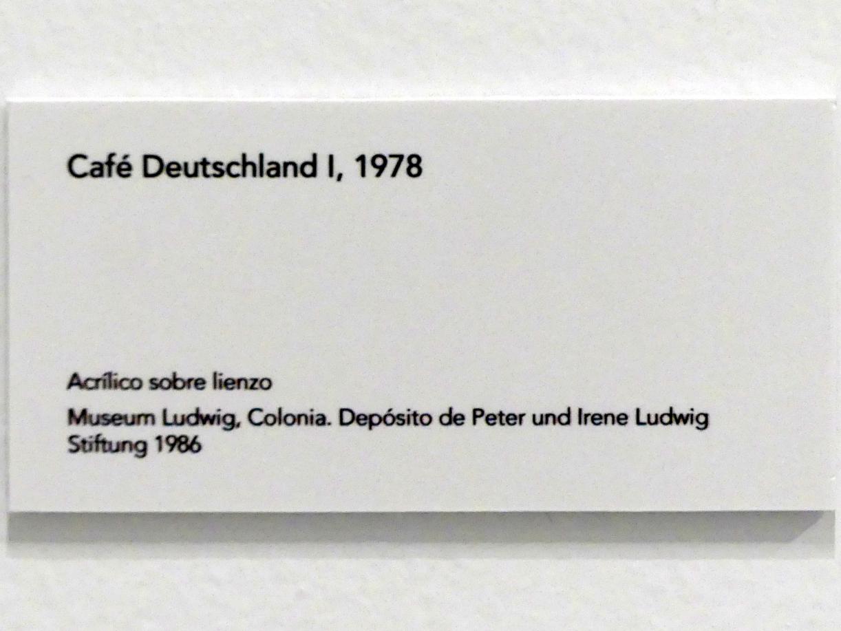 Jörg Immendorff (1965–2007), Café Deutschland I, Madrid, Museo Reina Sofía, Ausstellung "Jörg Immendorff - The Task of the Painter" vom 30.10.2019-13.04.2020, Saal 4, 1978, Bild 2/2