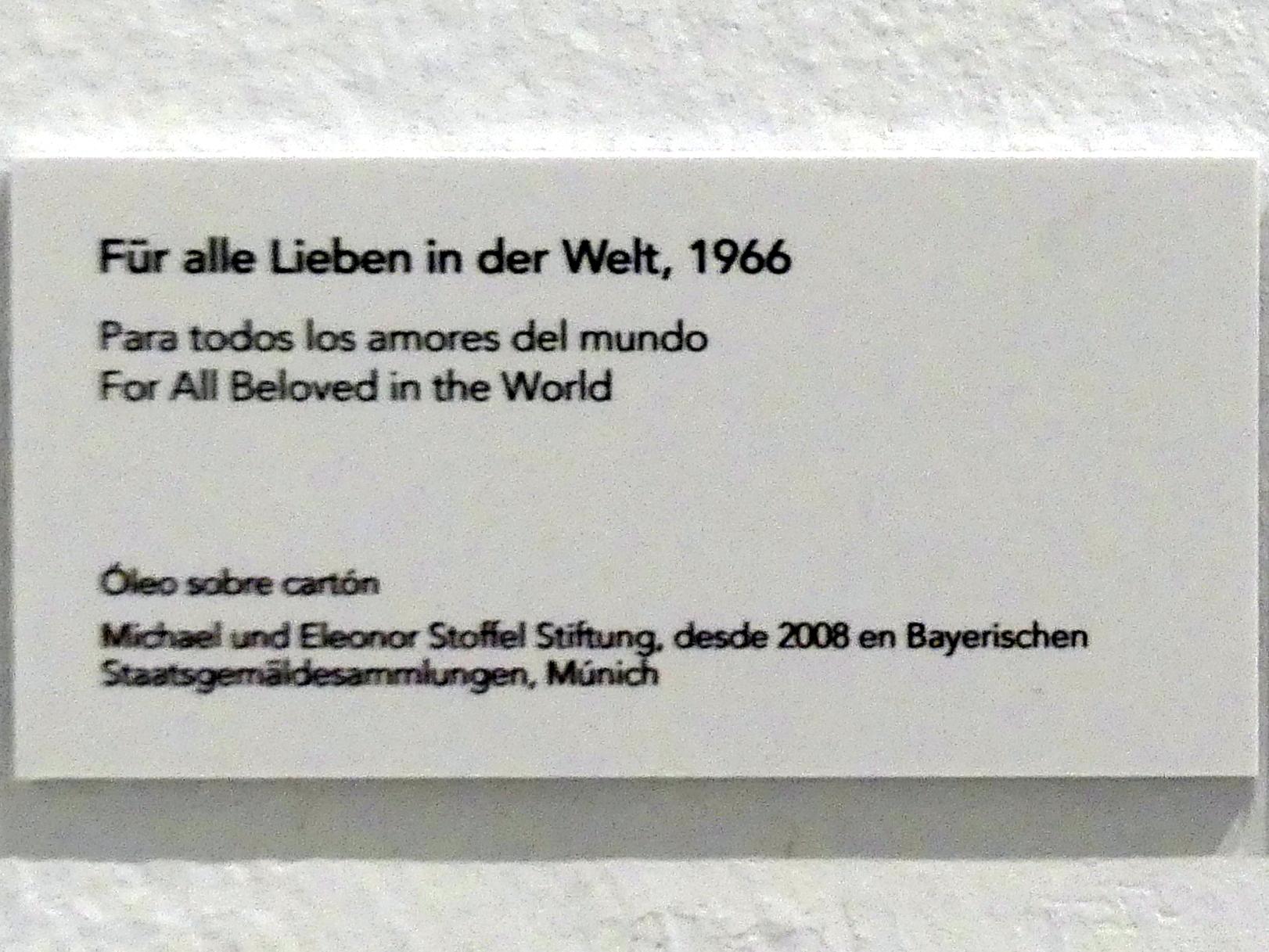 Jörg Immendorff (1965–2007), Für alle Lieben in der Welt, Madrid, Museo Reina Sofía, Ausstellung "Jörg Immendorff - The Task of the Painter" vom 30.10.2019-13.04.2020, Saal 1, 1966, Bild 2/2