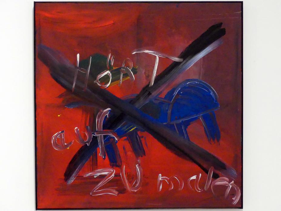 Jörg Immendorff (1965–2007), Hört auf zu malen, Madrid, Museo Reina Sofía, Ausstellung "Jörg Immendorff - The Task of the Painter" vom 30.10.2019-13.04.2020, Saal 1, 1966