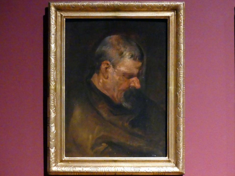 Anthonis (Anton) van Dyck (1614–1641), Studienkopf eines Mannes im Profil nach rechts, München, Alte Pinakothek, Ausstellung "Van Dyck" vom 25.10.2019-02.02.2020, Die Anfänge - 2, um 1616–1617, Bild 1/2