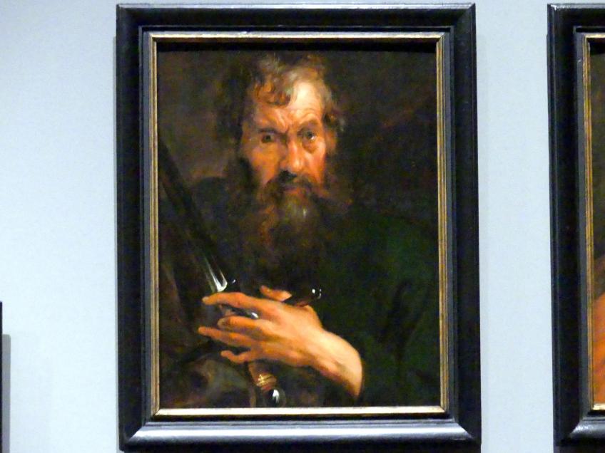 Anthonis (Anton) van Dyck (Werkstatt) (1619–1636), Der Heilige Paulus, München, Alte Pinakothek, Ausstellung "Van Dyck" vom 25.10.2019-02.02.2020, Die Anfänge - 2, um 1618–1620, Bild 1/2