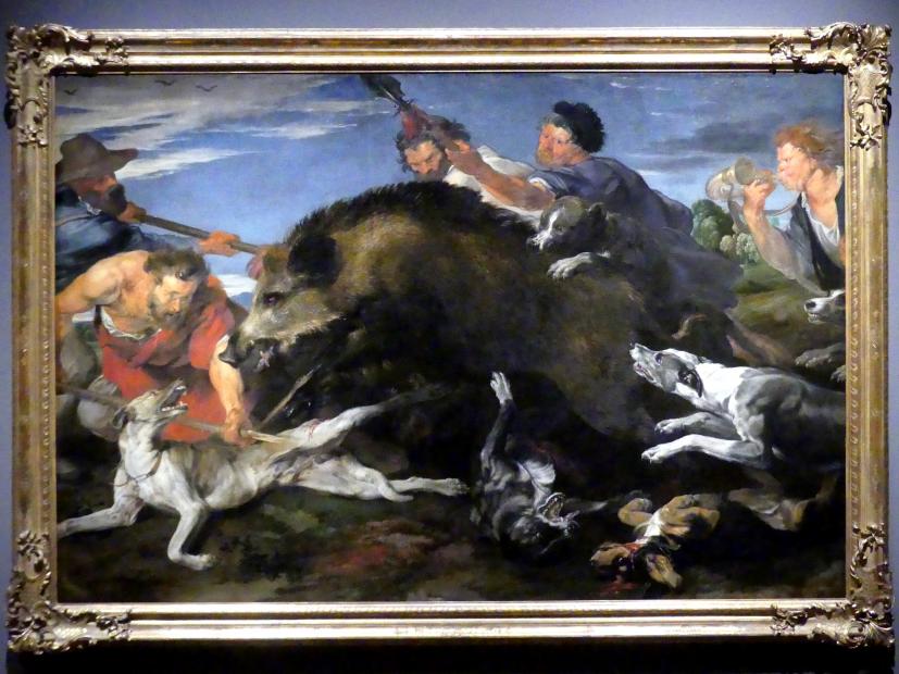Frans Snyders (1610–1650), Die Eberjagd, München, Alte Pinakothek, Ausstellung "Van Dyck" vom 25.10.2019-02.02.2020, Die Anfänge - 4, um 1618–1620