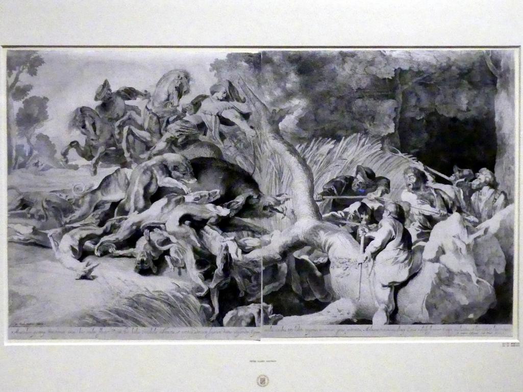 Pieter Claesz. Soutman (1620–1642), Die Eberjagd, München, Alte Pinakothek, Ausstellung "Van Dyck" vom 25.10.2019-02.02.2020, Die Anfänge - 4, 1642, Bild 1/4