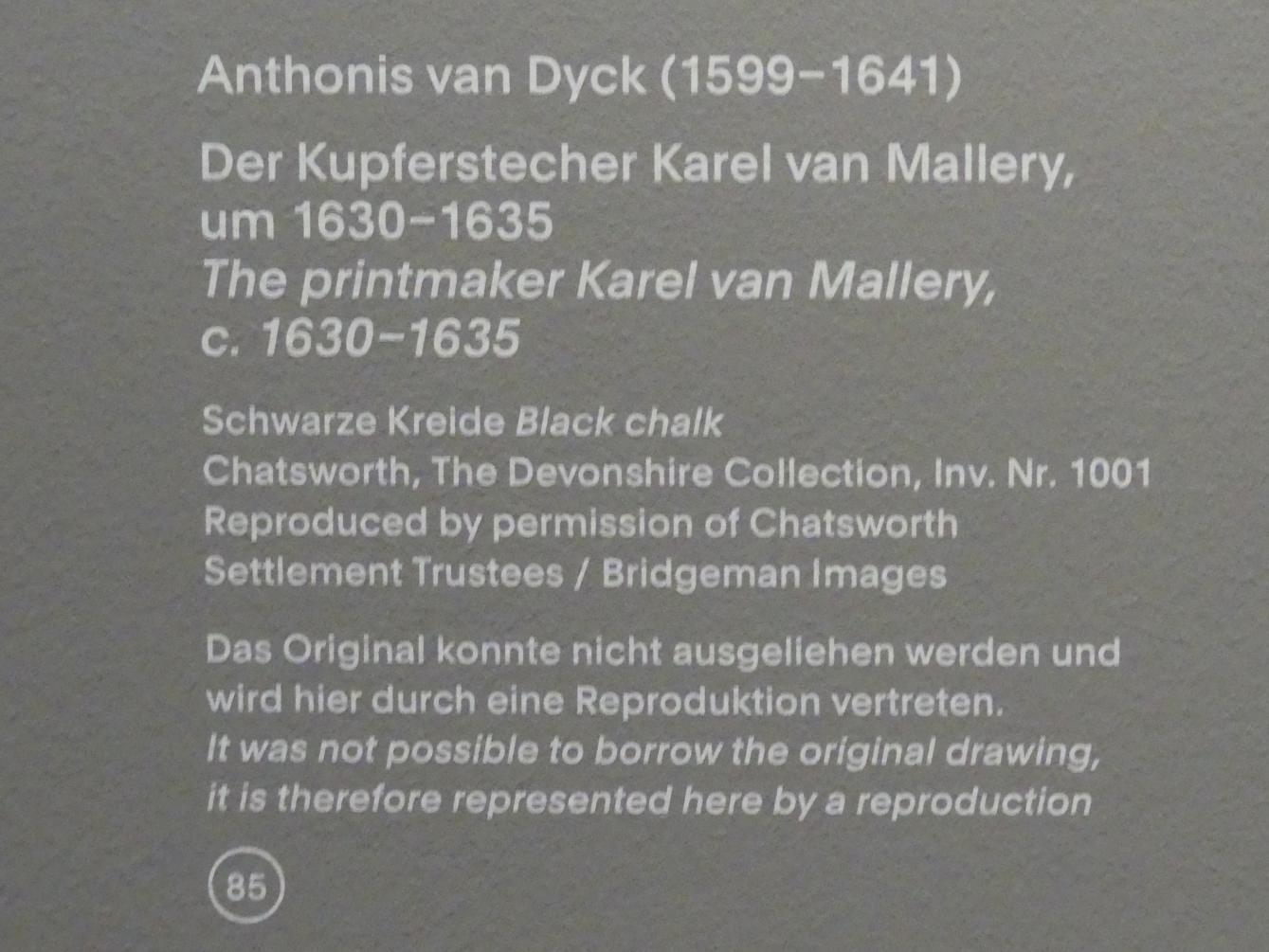 Anthonis (Anton) van Dyck (1614–1641), Der Kupferstecher Karel van Mallery, München, Alte Pinakothek, Ausstellung "Van Dyck" vom 25.10.2019-02.02.2020, Die "Ikonographie" - 1, um 1630–1635, Bild 2/2