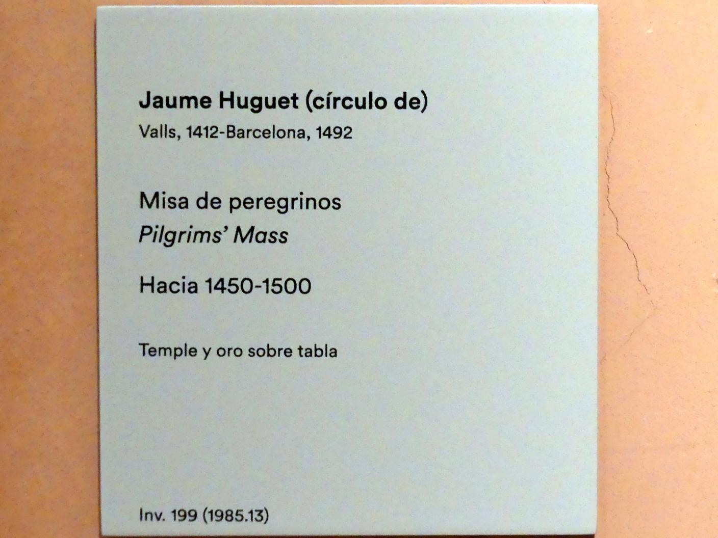 Jaume Huguet (Umkreis) (1492), Pilgermesse, Madrid, Museo Thyssen-Bornemisza, Saal 2, spanische und deutsche Malerei des 15. Jahrhunderts, um 1450–1500, Bild 2/2