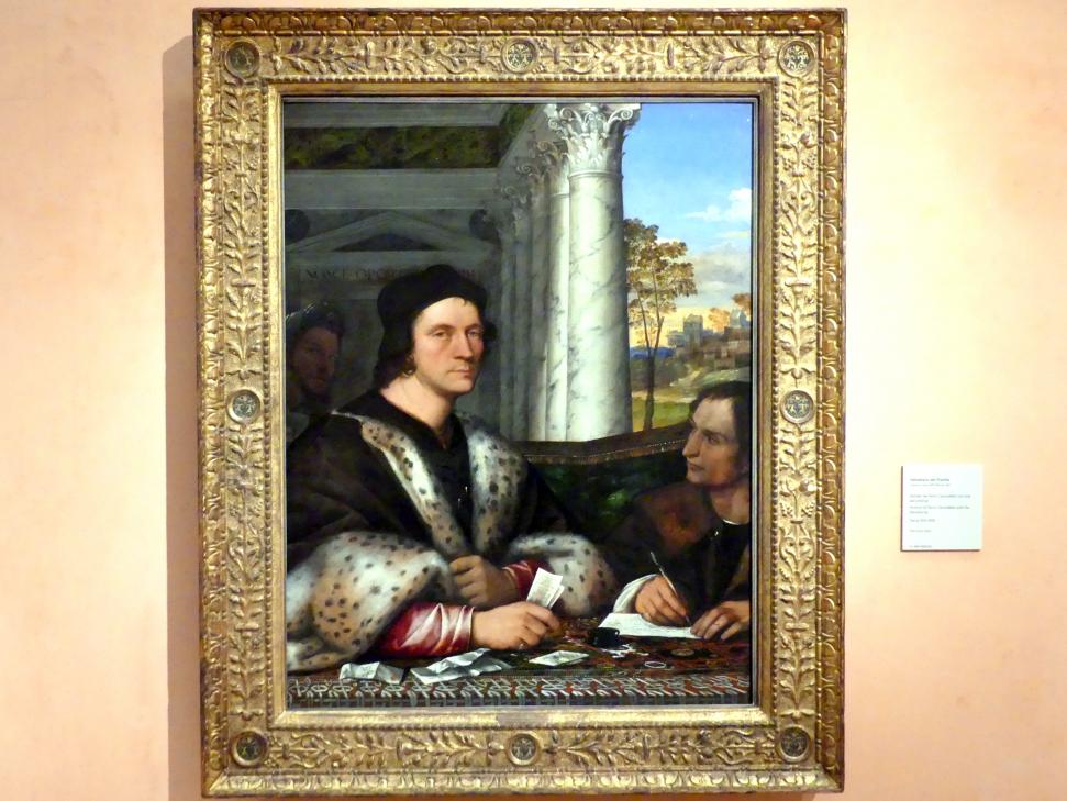 Sebastiano del Piombo (1507–1525), Porträt des Ferry Carondelet mit seinem Sekretär, Madrid, Museo Thyssen-Bornemisza, Saal 7, italienische Malerei des 16. Jahrhunderts, um 1510–1512, Bild 1/2
