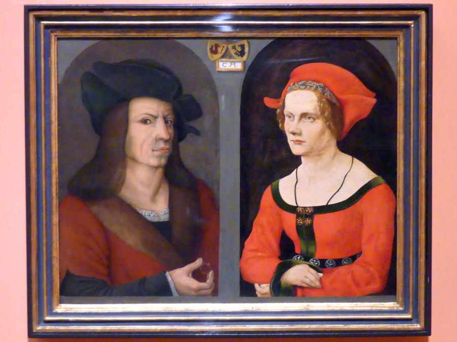 Jörg Breu der Ältere (1501–1534), Hochzeitsporträt von Kolman Helmschmied und seiner Frau Agnes Breu, Madrid, Museo Thyssen-Bornemisza, Saal 9, deutsche Malerei des 15. und 16. Jahrhunderts, um 1500–1505