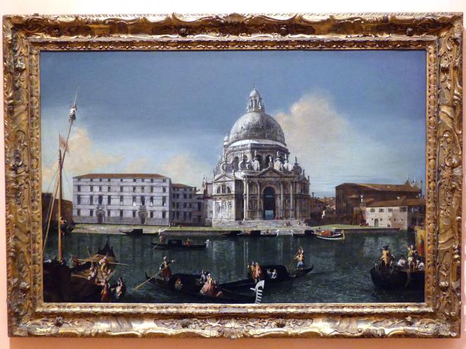 Michele Marieschi (1734–1740), Der Canal Grande mit Santa Maria della Salute, Madrid, Museo Thyssen-Bornemisza, Saal 17, italienische Malerei des 18. Jahrhunderts, um 1738–1740