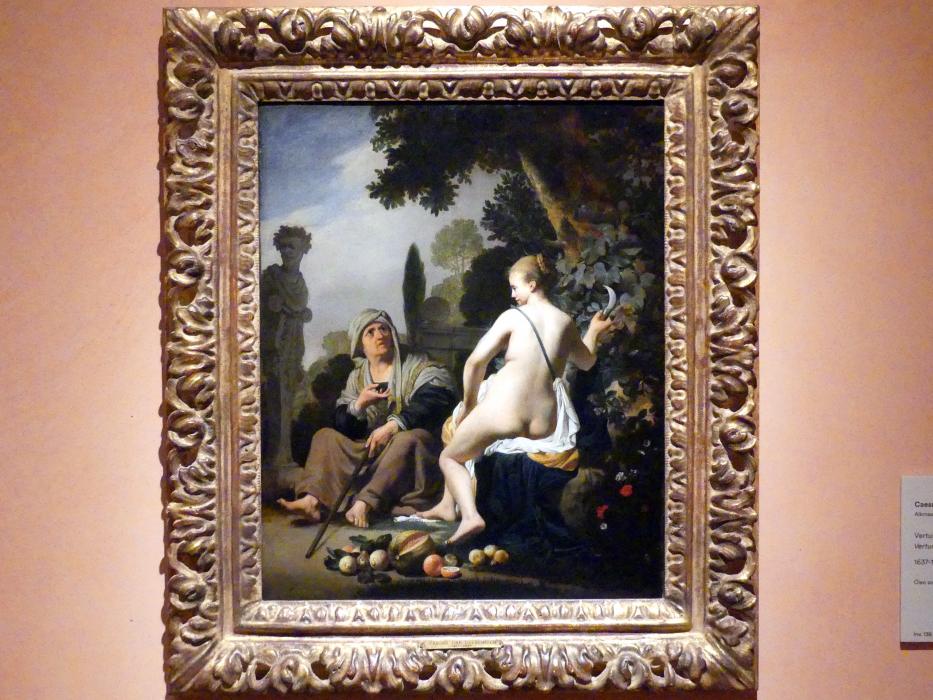 Caesar van Everdingen (1638–1674), Vertumnus und Pomona, Madrid, Museo Thyssen-Bornemisza, Saal 20, flämische und niederländische Malerei des 17. Jahrhunderts, 1637–1640, Bild 1/2