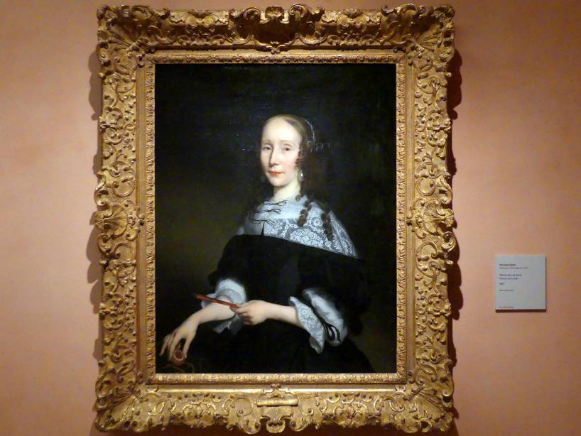 Nicolaes Maes (1652–1687), Porträt einer Dame, Madrid, Museo Thyssen-Bornemisza, Saal 21, niederländische Malerei des 17. Jahrhunderts, 1667