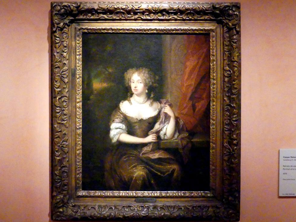 Caspar Netscher (1664–1684), Porträt einer Dame, Madrid, Museo Thyssen-Bornemisza, Saal 21, niederländische Malerei des 17. Jahrhunderts, 1676