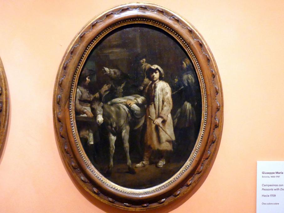 Giuseppe Maria Crespi (Spagnuolo) (1697–1733), Bauern mit Eseln, Madrid, Museo Thyssen-Bornemisza, Saal D, Malerei des 17. Jahrhunderts, um 1709