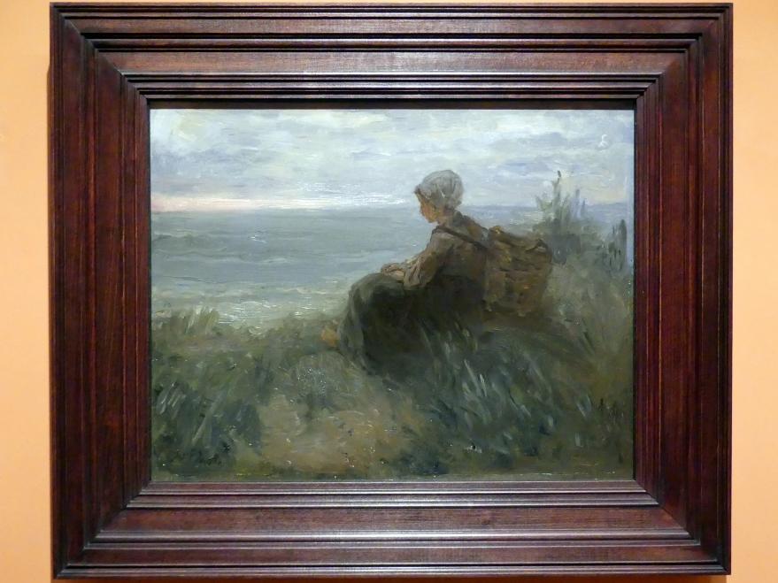 Jozef Israëls (1861–1900), Fischermädchen auf einer Düne mit Blick auf das Meer, Madrid, Museo Thyssen-Bornemisza, Saal G, europäische Malerei des 19. Jahrhunderts, um 1900, Bild 1/2