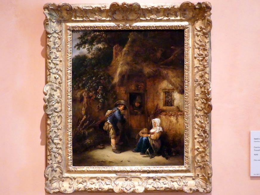 Isaac van Ostade (1639–1649), Reisende am Hütteneingang, Madrid, Museo Thyssen-Bornemisza, Saal 23, niederländische Malerei des 16. Jahrhunderts, 1649, Bild 2/2