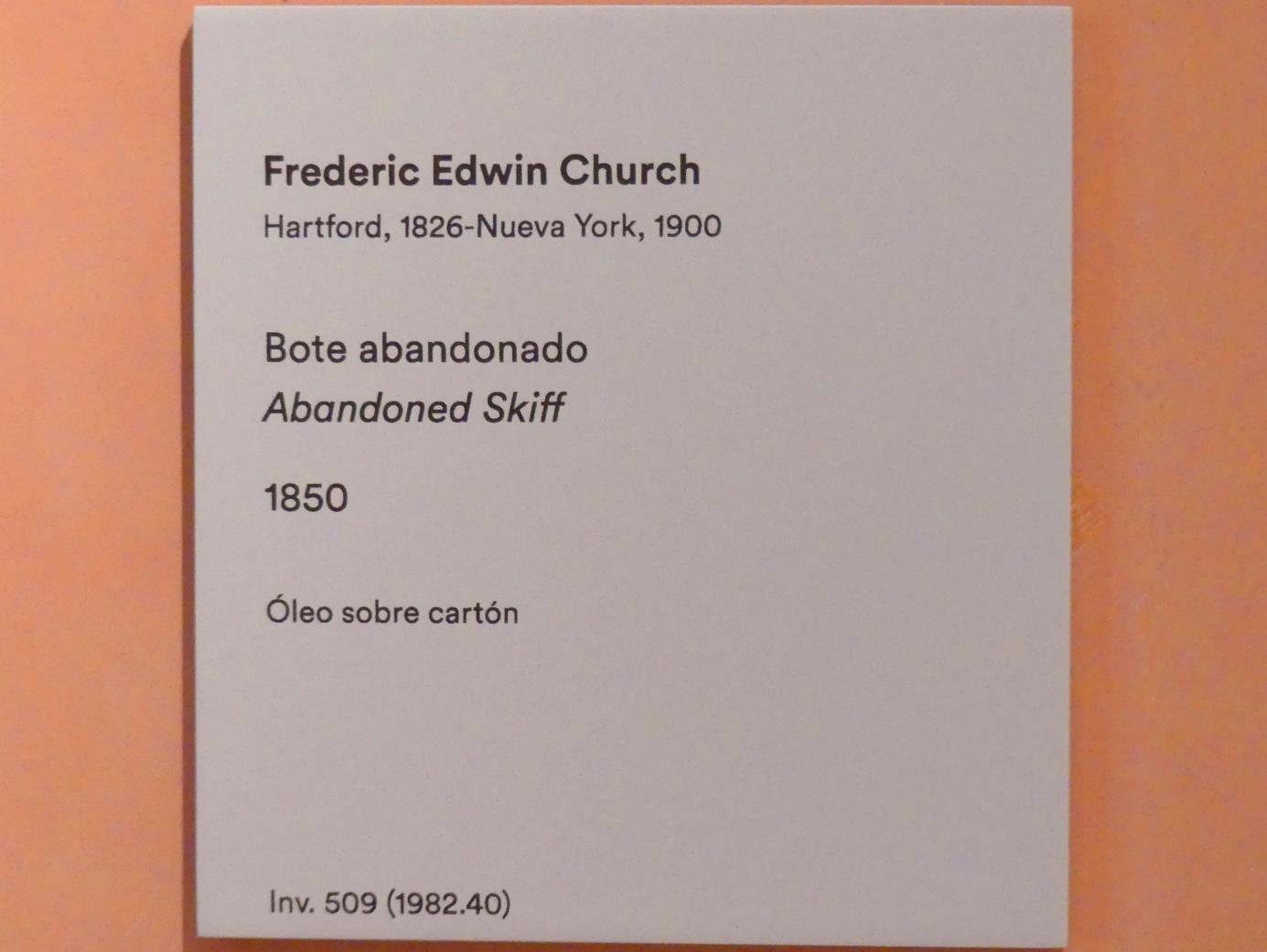 Frederic Edwin Church (1850–1877), Verlassenes Boot, Madrid, Museo Thyssen-Bornemisza, Saal 29, nordamerikanische Malerei des 19. Jahrhunderts, 1850, Bild 2/2