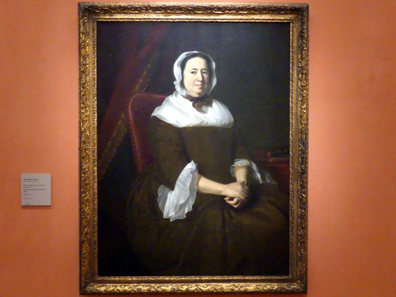 John Singleton Copley (1764–1798), Porträt von Miriam Kilby, Ehefrau von Samuel Hill, Madrid, Museo Thyssen-Bornemisza, Saal 29, nordamerikanische Malerei des 19. Jahrhunderts, um 1764