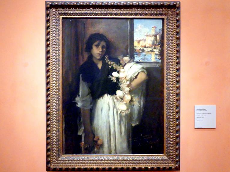 John Singer Sargent (1875–1920), Venezianischer Zwiebelverkäufer, Madrid, Museo Thyssen-Bornemisza, Saal 30, nordamerikanische Malerei des 19. Jahrhunderts, um 1880–1882, Bild 1/3