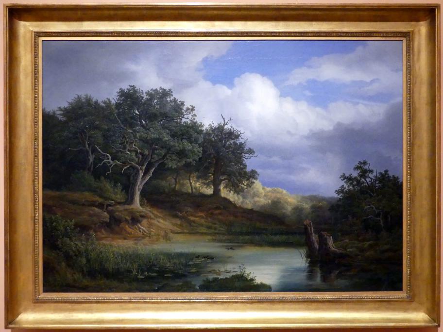 Christian Ernst Bernhard Morgenstern (1832–1851), Eichen am Wasser, Madrid, Museo Thyssen-Bornemisza, Saal 31, europäische Malerei des 19. Jahrhunderts, 1832, Bild 1/2