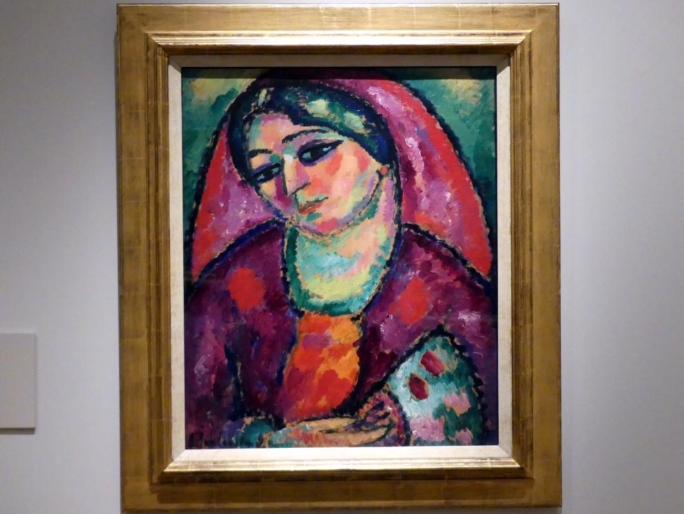 Alexej von Jawlensky (1893–1938), Roter Schleier, Madrid, Museo Thyssen-Bornemisza, Saal 38. europäische Malerei der ersten Hälfte des 20. Jahrhunderts, 1912