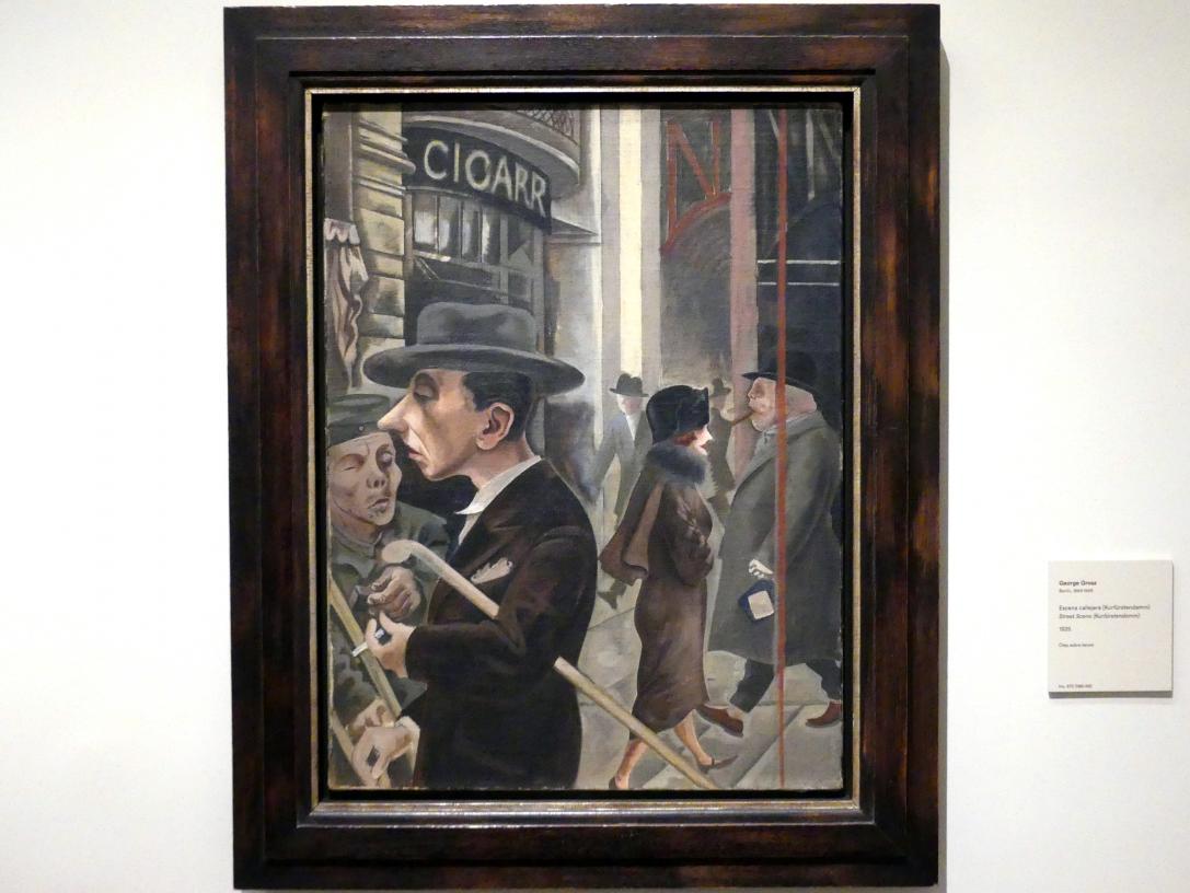 George Grosz (1915–1931), Straßenszene (Kurfürstendamm), Madrid, Museo Thyssen-Bornemisza, Saal 39, Realismus der Zwischenkriegszeit, 1925