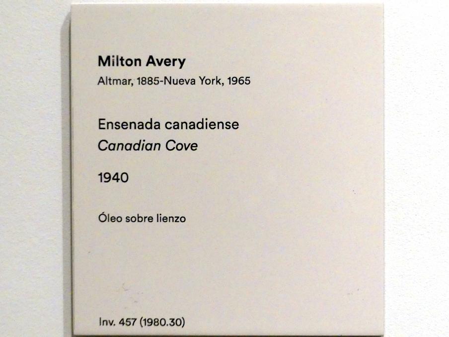 Milton Avery (1940), Kanadische Bucht, Madrid, Museo Thyssen-Bornemisza, Saal 40, Realismus der Zwischenkriegszeit, 1940, Bild 2/2
