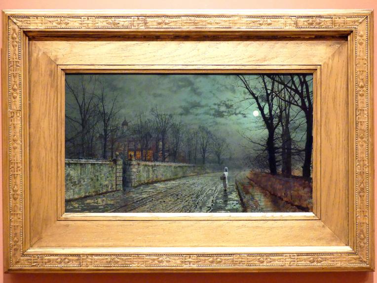 John Atkinson Grimshaw (1880–1887), Abend beim Mondschein, Madrid, Museo Thyssen-Bornemisza, Saal J, nordamerikanische Malerei des 19. Jahrhunderts, 1880