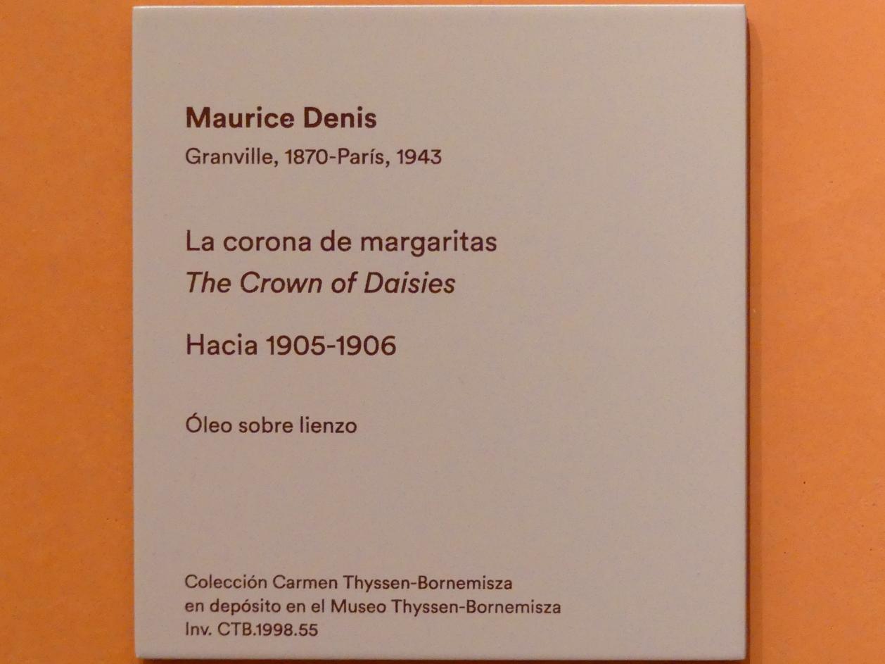 Maurice Denis (1896–1928), Krone aus Margeriten, Madrid, Museo Thyssen-Bornemisza, Saal L, europäische Malerei des 19.Jahrhunderts, um 1905–1906, Bild 2/2