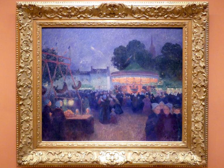 Ferdinand du Puigaudeau (1895–1896), Nachtfest in Saint-Pol-de-Léon, Madrid, Museo Thyssen-Bornemisza, Saal M, europäische Malerei des 19.Jahrhunderts, um 1894–1898, Bild 1/2