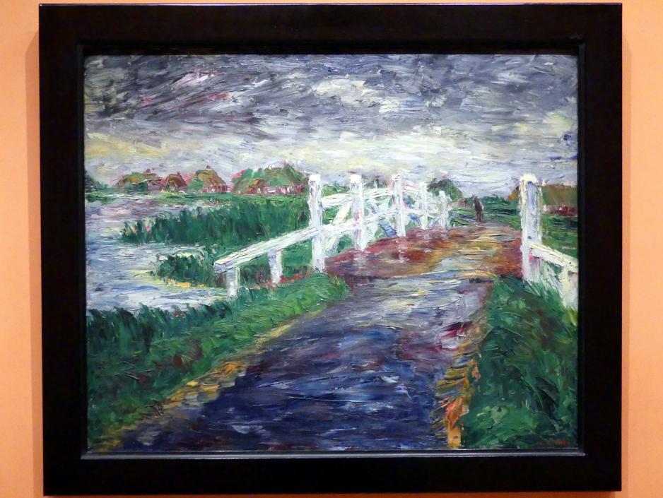 Emil Nolde (1903–1946), Brücke über den Sumpf, Madrid, Museo Thyssen-Bornemisza, Saal N, europäische Malerei der ersten Hälfte des 20. Jahrhundert, 1910