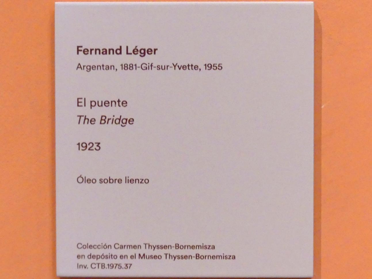 Fernand Léger (1912–1954), Brücke, Madrid, Museo Thyssen-Bornemisza, Saal P, erste Avantgarden, 1923, Bild 2/2