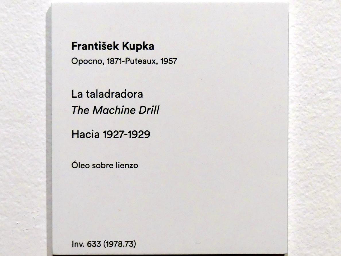 František (François) Kupka (1895–1953), Bohrmaschine, Madrid, Museo Thyssen-Bornemisza, Saal 42, europäische Malerei der ersten Hälfte des 20. Jahrhunderts, um 1927–1929, Bild 2/2