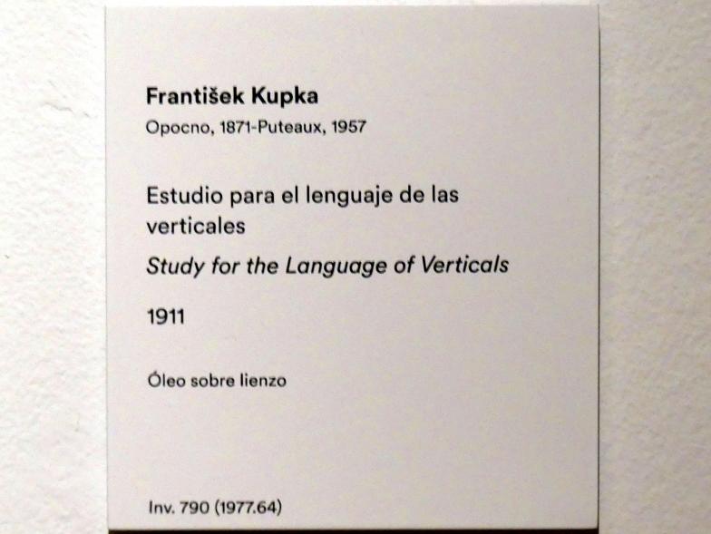František (François) Kupka (1895–1953), Studie der Sprache von Vertikalen, Madrid, Museo Thyssen-Bornemisza, Saal 42, europäische Malerei der ersten Hälfte des 20. Jahrhunderts, 1911, Bild 2/2
