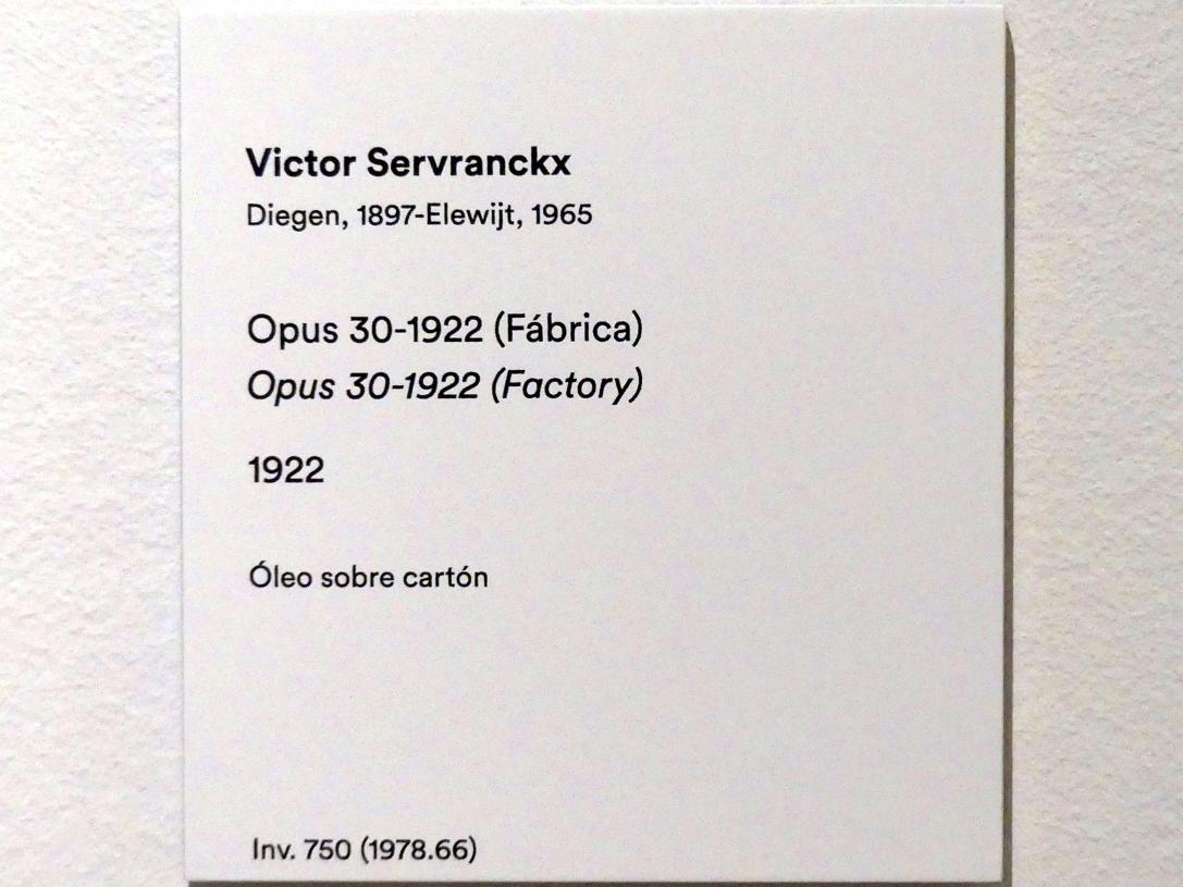 Victor Servranckx (1922), Opus 30-1922 (Fabrik), Madrid, Museo Thyssen-Bornemisza, Saal 43, Pioniere der Abstraktion, 1922, Bild 2/2