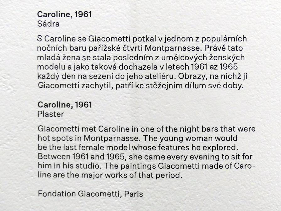 Alberto Giacometti (1914–1965), Caroline, Prag, Nationalgalerie im Messepalast, Ausstellung "Alberto Giacometti" vom 18.07.-01.12.2019, Köpfe, 1961, Bild 4/4